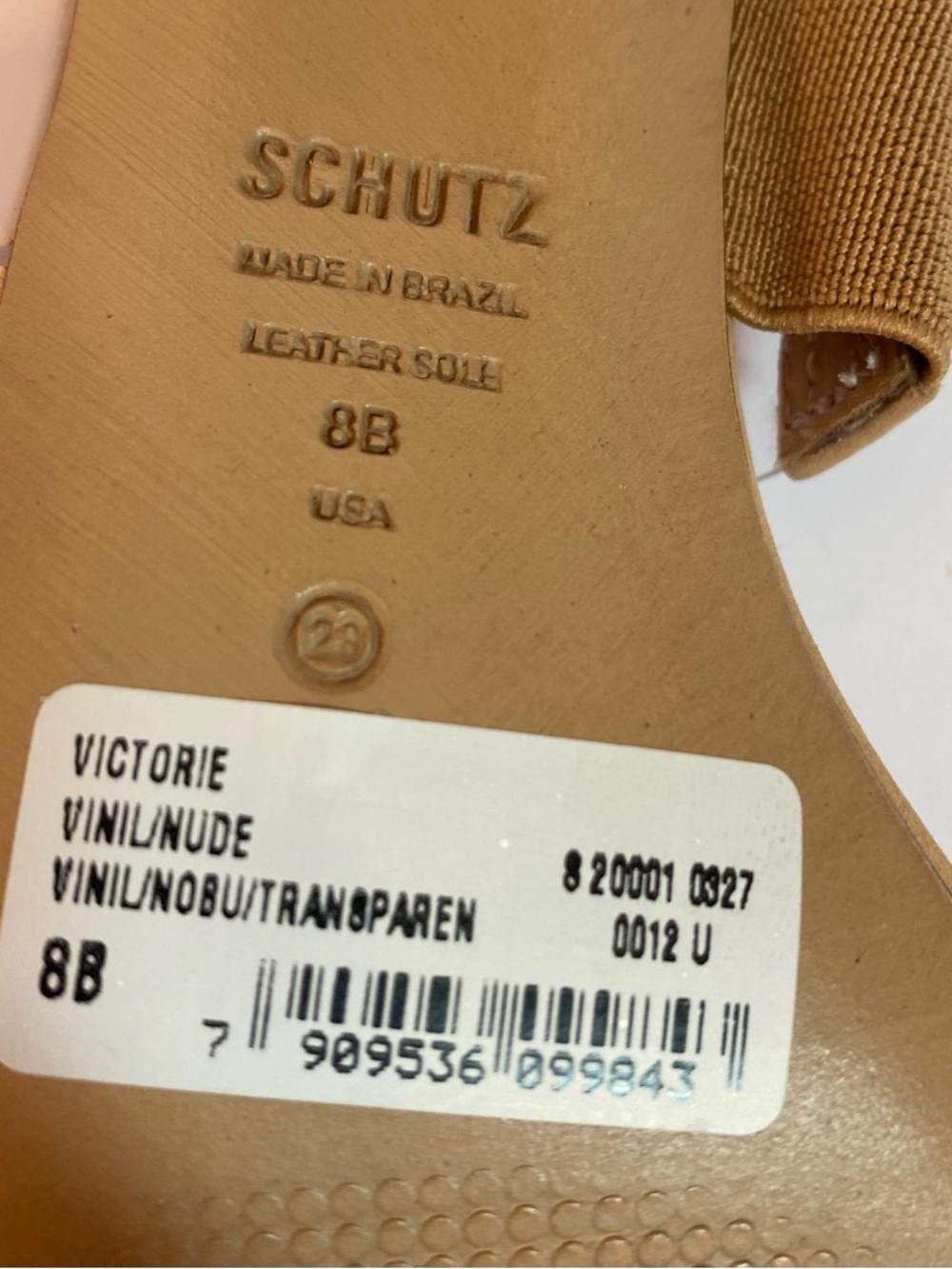 SCHUTZ Victorie Slides Sandals Clear Straps Beige Suede Chunky Heels - NWOB - Picture 9 of 10